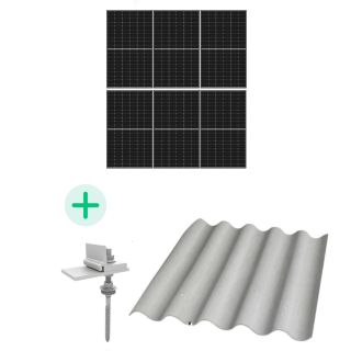 Kit Solaire Autoconsommation - 2460 Wc - Fixations au choix-Sur Fibrociment 2 rangées de 3 panneaux