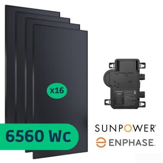 Kit Solaire Sunpower Enphase &bull; 6560 Wc &bull; Garantie int&eacute;grale 25 ans