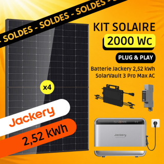 Kit Solaire Plug and Play 2000 Wc avec Batterie 2,52kWh Jackery