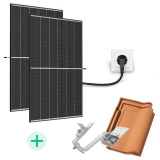 Kit Solaire Plug And Play 830 Wc-Sur tuiles 1 ligne de 2 panneaux