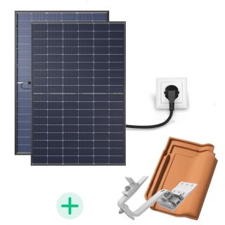 Kit Solaire Plug And Play 870 Wc Bifacial - Fixations au choix-Toit en tuiles