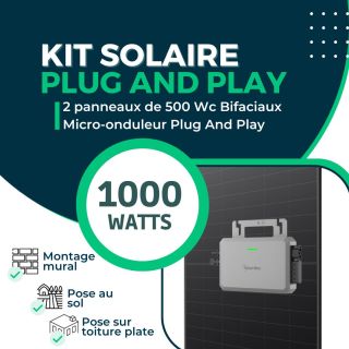 Kit Solaire Plug And Play 1000 Wc • JA Solar 500 Bifacial • Hoymiles Hiflow