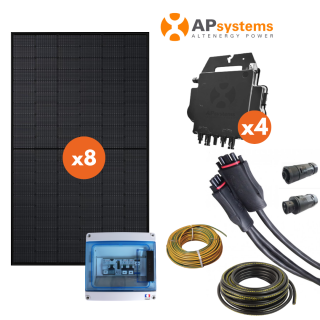 Kit autoconsommation 8 panneaux (3600 Wc) - APSystems DS3 - monophasé