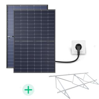 Kit Solaire Plug And Play 870 Wc Bifacial - Fixations au choix-Pose au sol