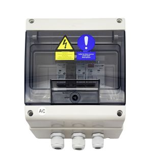 Coffret de protection AC - 20A - avec parafoudre - monophasé - Fabriqué en France