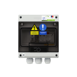 Coffret de protection AC 9-12kW 50A 230VAC - avec parafoudre T2 - monophasé 