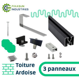 Fixasun - Kit de fixation sur toiture ardoise pour 3 panneaux