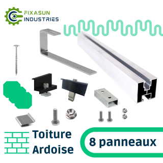 Fixasun - Kit de fixation sur toiture ardoise pour 8 panneaux