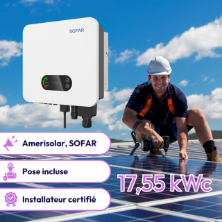 Kit solaire pose incluse &bull; SOFAR &bull; 17,55 kWc &bull; Triphas&eacute;