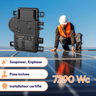 Kit solaire pose incluse &bull; Sunpower Enphase &bull; 7290 Wc &bull; Monophas&eacute;