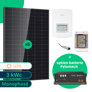 Kit solaire autonome 3kW - Solis Hybride - monophasé