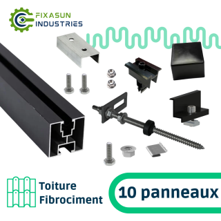 Kit de fixation sur toiture fibrociment pour 10 panneaux