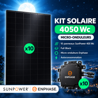 Kit Solaire Sunpower Enphase • 4050 Wc • Garantie intégrale 25 ans