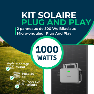 Kit Solaire Plug And Play 1000 Wc &bull; JA Solar 500 Bifacial &bull; Hoymiles Hiflow