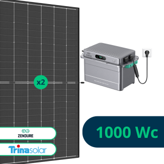 Kit Solaire Plug and Play 1000 Wc avec Batterie Zendure Solarflow 800 Plus 1,92 kWh