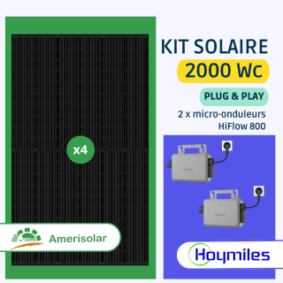Kit Solaire Plug And Play 2000 Wc &bull; Amerisolar 500 Wc Bifacial &bull; Hoymiles HiFlow