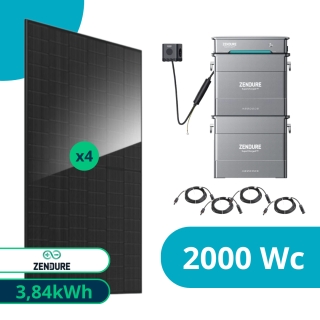 Kit Solaire Plug & Play 2000 Wc avec stockage 3,84 kWh + multiprise hors réseau Zendure