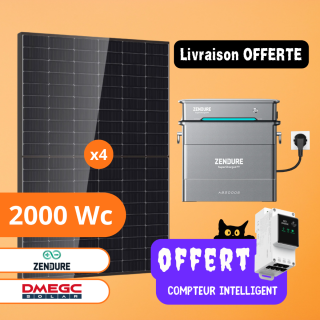 Kit Solaire Plug and Play 2000 Wc avec Batterie 2 kWh Zendure