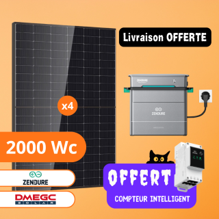 Kit Solaire Plug and Play 2000 Wc avec Batterie 2 kWh Zendure