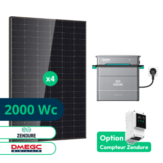 Kit Solaire Plug and Play 2000 Wc avec Batterie 2 kWh Zendure