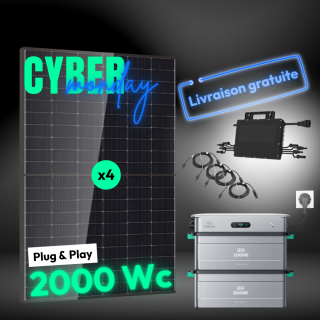 Kit Solaire Plug and Play 2000 Wc avec Batterie 5,76 kWh Zendure 2400 W