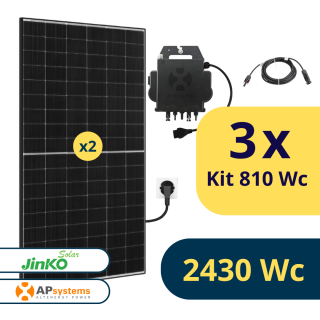 Kit solaire Plug And Play 2430 Wc en 3 kits de 810 Wc