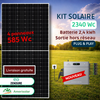 Kit Solaire Plug and Play 2340 Wc avec Batterie 2,4 kWh Zendure