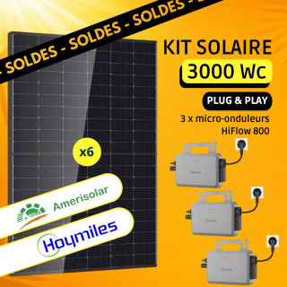 Kit Solaire Plug And Play 3000 Wc • Amerisolar 500 Wc Bifacial • Hoymiles HiFlow