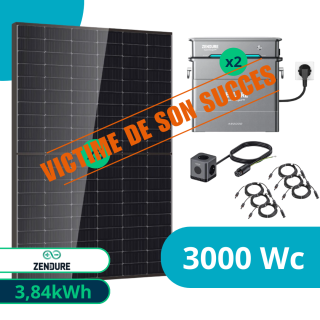 Kit solaire Plug And Play 3000 Wc avec stockage 3,84 kWh + multiprise hors réseau Zendure