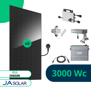 Kit Solaire Plug and Play 3000 Wc avec Batterie 2 kWh Zendure