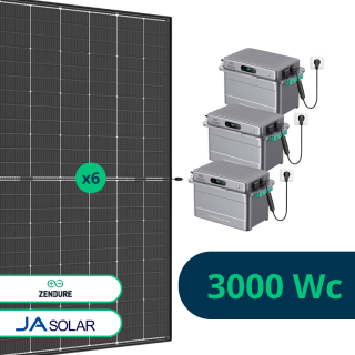 Kit Solaire Plug and Play 3000 Wc avec Batteries Zendure Solarflow 800 Plus 5,76 kWh
