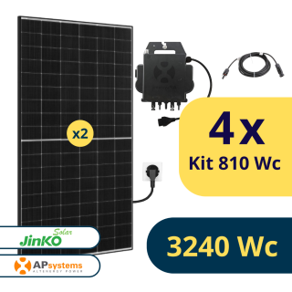 Kit solaire Plug And Play 3240 Wc en 4 kits de 810 Wc