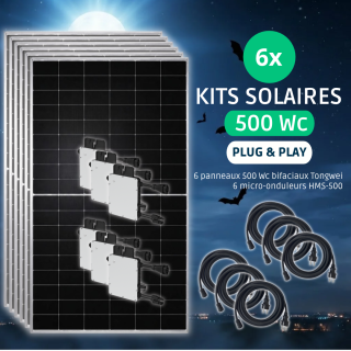 6 Kits Solaires Plug And Play 500 Wc Bifacial, Hoymiles