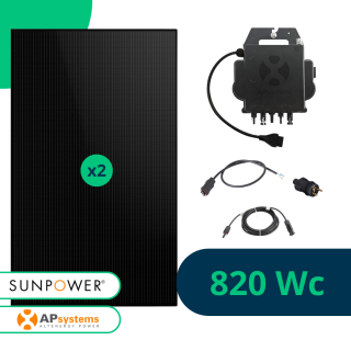 Kit Solaire 820 Wc Sunpower APSystems à brancher sur prise