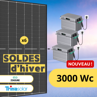 Kit Solaire Plug and Play 3000 Wc avec Batteries Zendure Solarflow 800 Plus 5,76 kWh