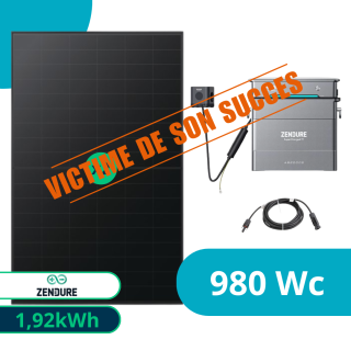 Kit Solaire Plug & Play 980 Wc avec batterie 2 kWh + multiprise hors réseau Zendure