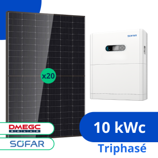 Kit Solaire 10 kWc Powerall Sofar avec Batterie 5 kWh - Triphas&eacute;