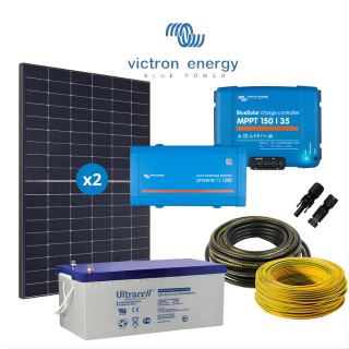 Kit solaire autonome 12V/230V - 1000Wc - Stockage 200Ah