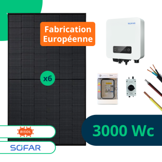 Kit solaire 3000 Wc Full Black Bisol Sofar - Fixations au choix