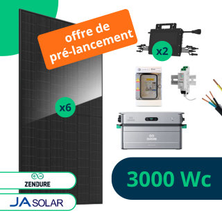 Kit Solaire 3000 Wc JA Solar avec Super Stockage Zendure 2,88 kWh