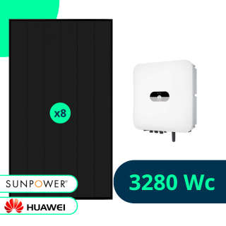 Kit Solaire Sunpower Huawei 3kWc - Fixations au choix