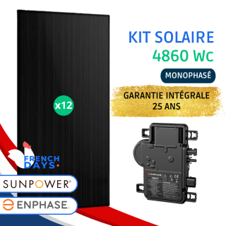 Kit Solaire Sunpower Enphase &bull; 4860 Wc &bull; Garantie int&eacute;grale 25 ans