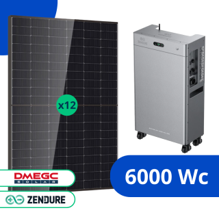 Kit solaire 6000 Wc avec batterie 8kWh Zendure SolarFlow 4000 Mix Pro