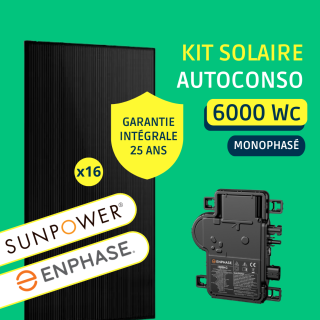Kit Solaire Sunpower Enphase &bull; 6000 Wc &bull; Garantie int&eacute;grale 25 ans