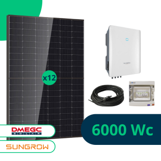 Kit solaire triphasé 7290 Wc Haute Puissance - Full Black