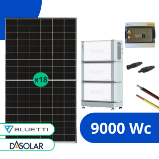 Kit solaire 9000 Wc monophasé Anti-coupure • Stockage 10kWh