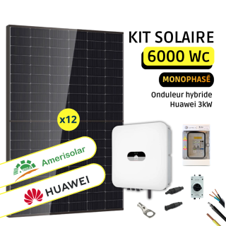 Kit Solaire Onduleur Hybride Huawei 5kW 6000 Wc