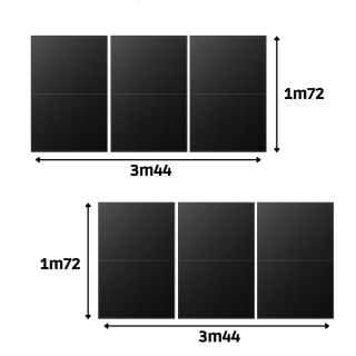 Kit Solaire Plug And Play 2550 Wc Longi Back Contact-Toit bac acier-2 lignes de 3 panneaux Portrait
