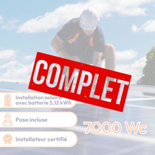 Centrale solaire photovoltaïque 7000 Wc avec batterie - Pose incluse