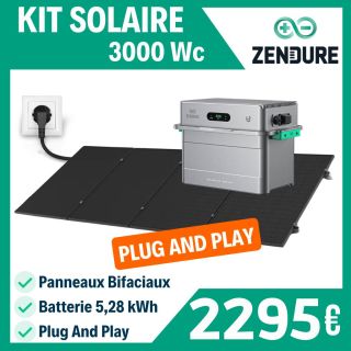 Kit solaire Plug And Play Zendure 3000 Wc &bull; Stockage 5,28kWh